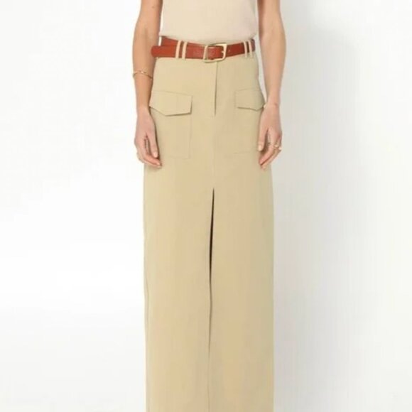 New with Tags - Madison the Label Evan Cargo Midi Skirt Tan Size Xsmall - Picture 2 of 6